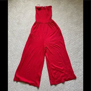 Strapless Red plazzo pant